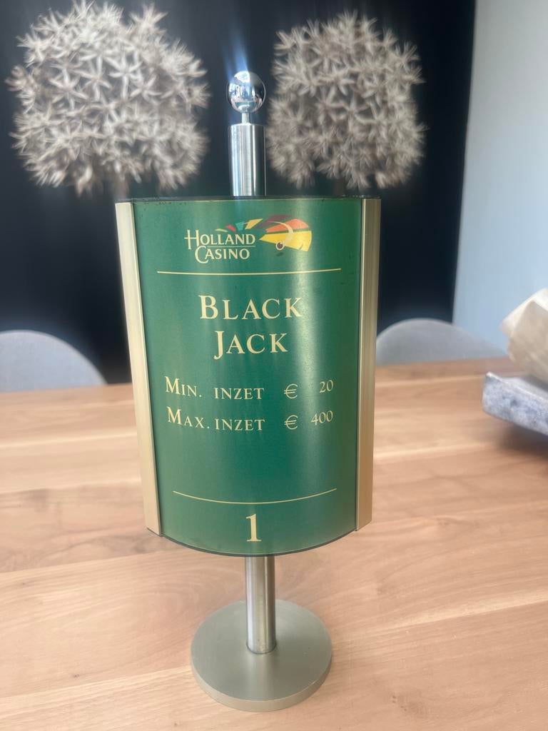 Blackjack tafel aanduiding Holland Casino Scheveningen, Ophalen of Verzenden, Gebruikt