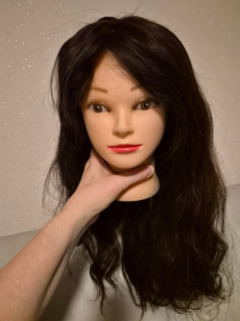 Zwart haarwerk lace wig pruik echt haar, Verzenden, Nieuw, Pruik of Haarverlenging