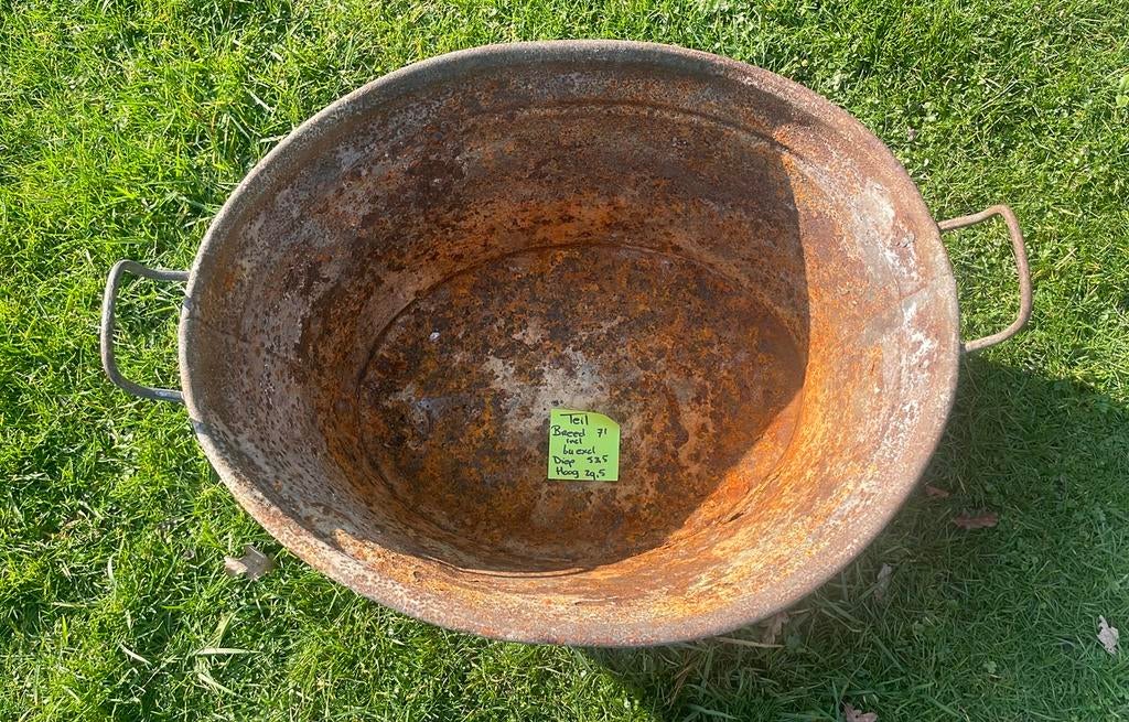 Zinken teil oud, Ophalen, Gebruikt, Metaal, Tuin