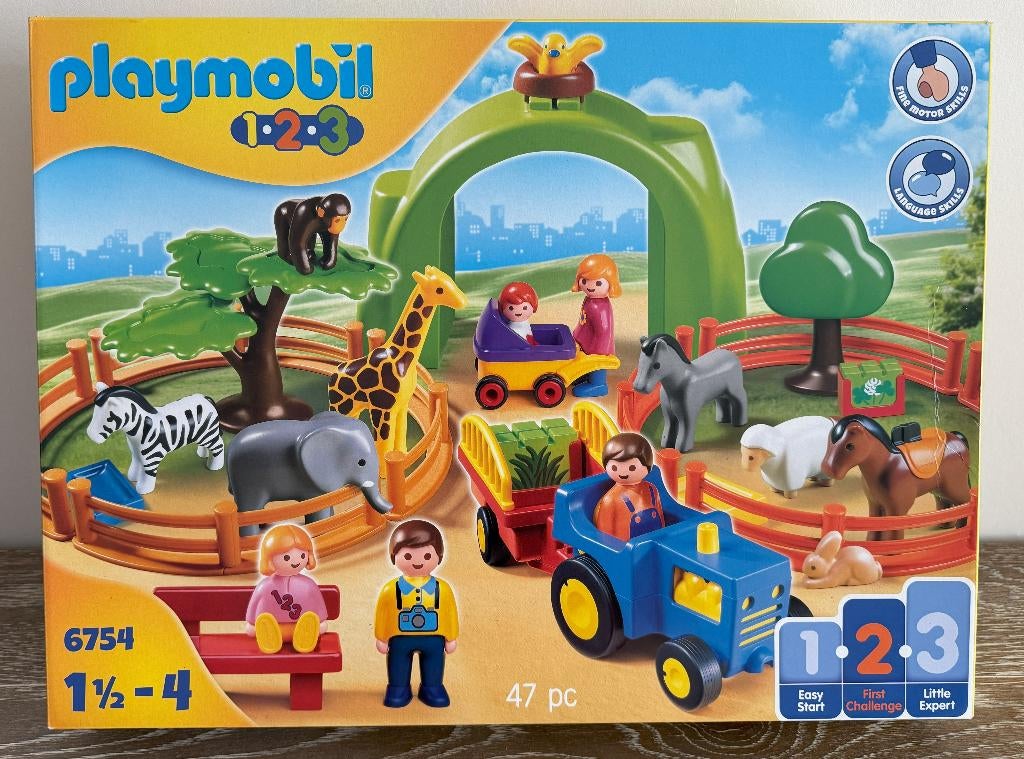 Playmobil 1.2.3 6754 Mijn Eerste Dierentuin, Ophalen of Verzenden, Zo goed als nieuw, Complete set