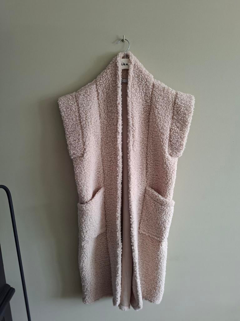 Stoer lang teddy gilet bodywarmer ecru beige, Ophalen of Verzenden, Zo goed als nieuw, Beige