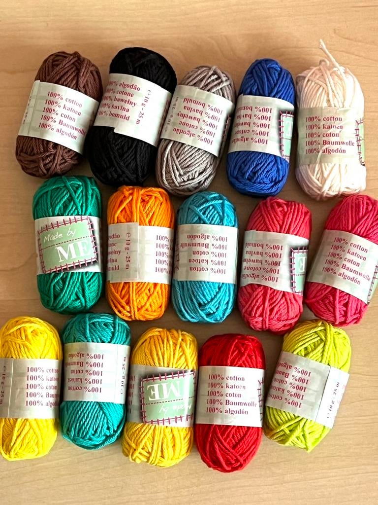 Bolletjes katoen, Ophalen of Verzenden, Zo goed als nieuw, Breien of Haken, Wol of Garen