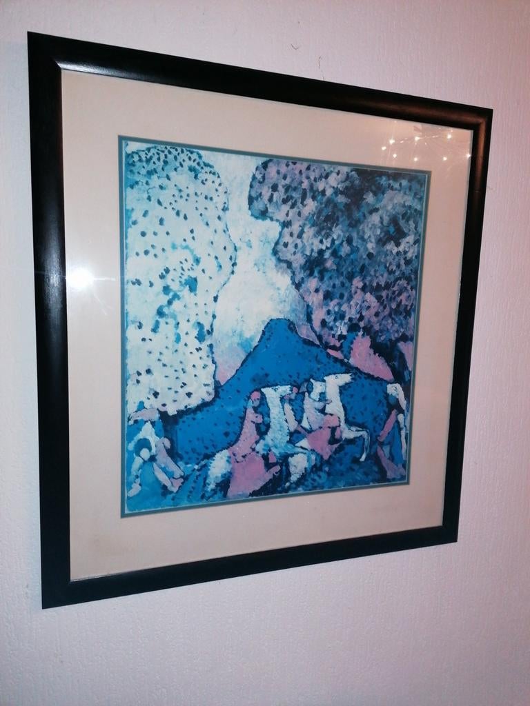 Wassily Kandinsky - Blue Mountain (1972) - 85x80 cm, Antiek en Kunst, Ophalen