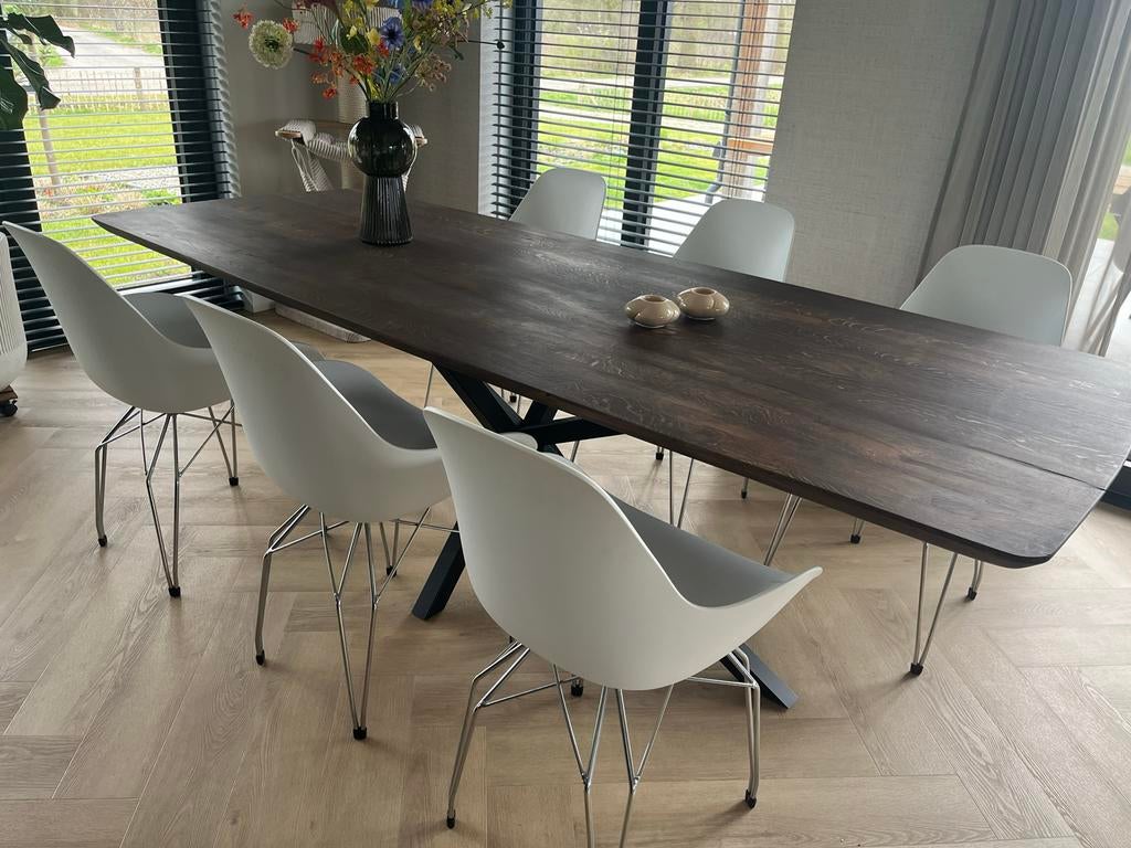 6 eetkamerstoelen, wit, kubikoff diamond dimple, Ophalen of Verzenden, Gebruikt, Wit, Vier
