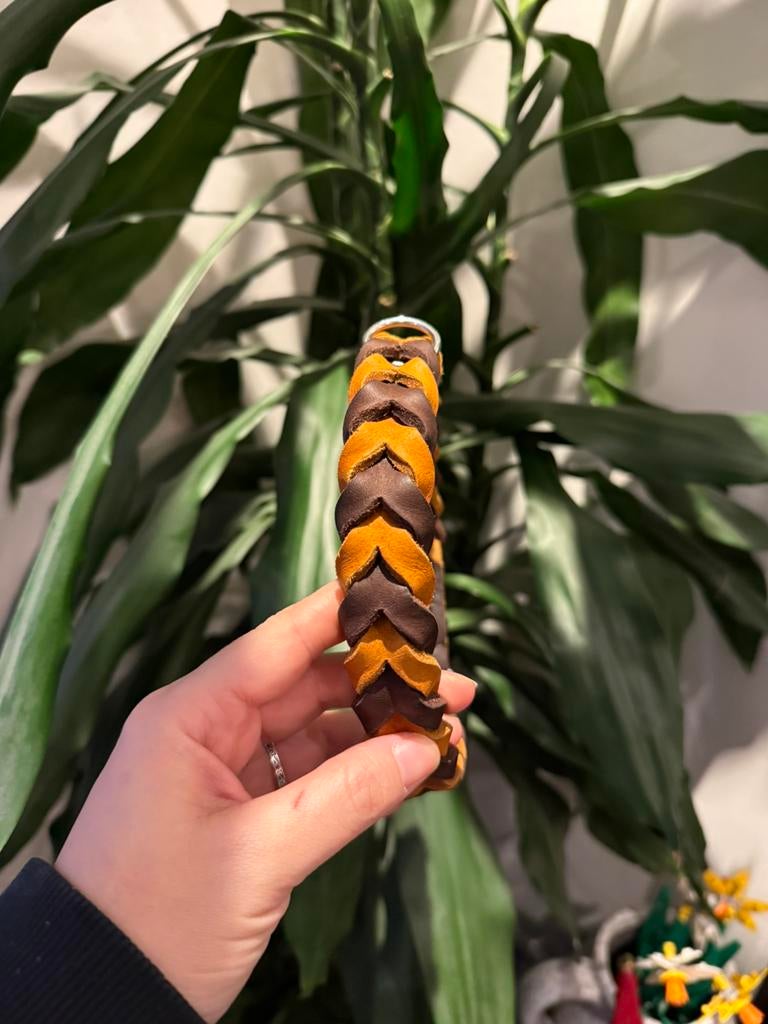 Handgemaakte leren halsband, Ophalen of Verzenden, Handgemaakt, Nieuw