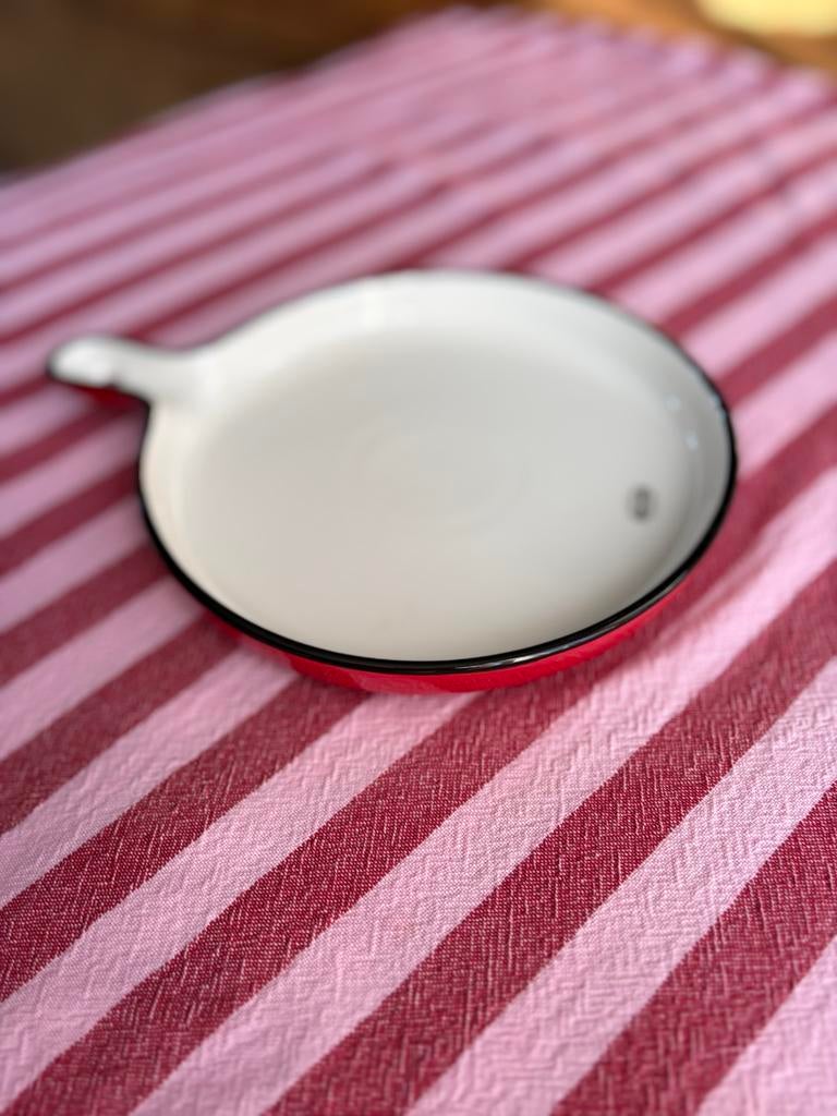 Cabanaz Schaaltje - Rood/Wit Emaille Look, Overige materialen, Ophalen of Verzenden, Overige stijlen, Schaal of Schalen