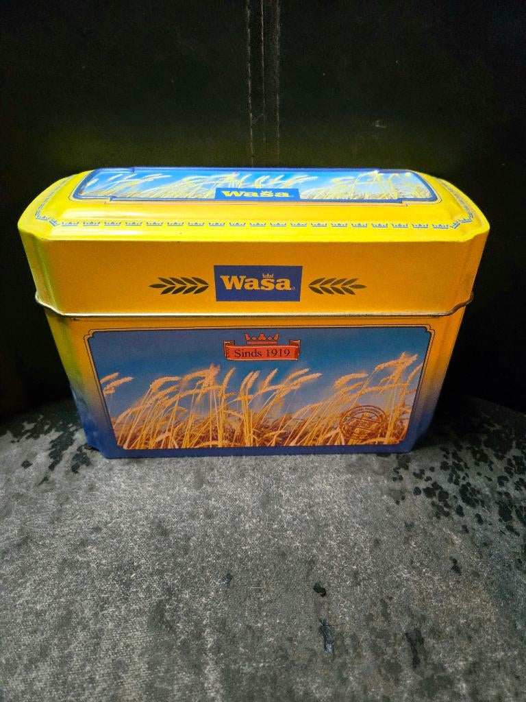 Vintage opbergblik van het merk Wasa ,L19xB7.5xH13cm, Ophalen, Gebruikt, Overige, Overige merken
