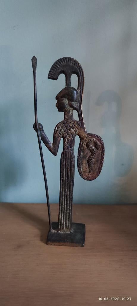 Antiek brons beeld Griekse godin Athena (Minerva), Ophalen of Verzenden
