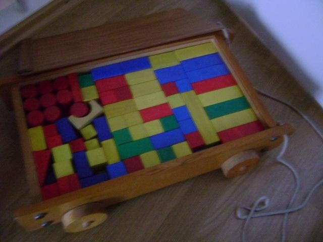 retro houten  blokkenwagen, Ophalen of Verzenden, Gebruikt