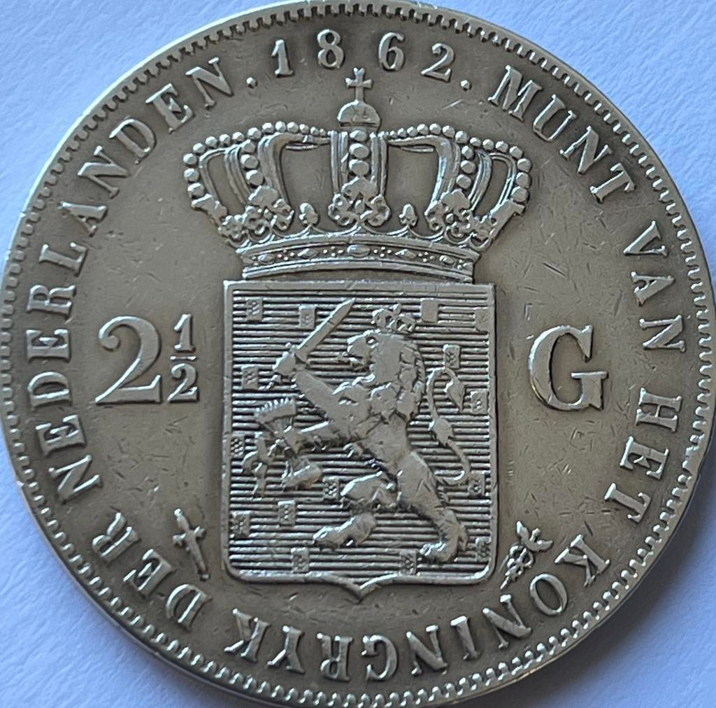 Zilveren rijksdaalder 1862, Koning Willem III, Zilver, Ophalen of Verzenden, Losse munt