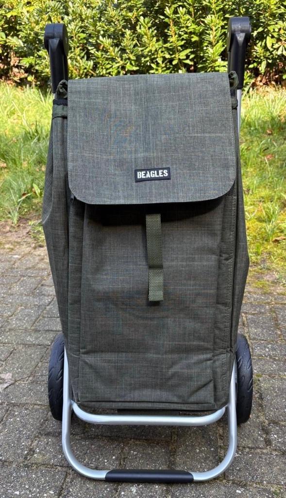 Boodschappentrolley met verstelbare handgreep., 30 cm of meer, Zo goed als nieuw, 55 tot 75 cm, Groen