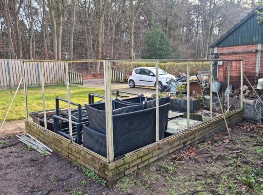 Onverwoestbare stalen constructie voor muurkas tuinkas kas, Tuin en Terras, Kassen, Muurkas, Overige materialen, Zo goed als nieuw