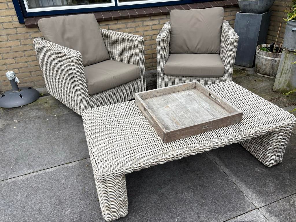 Loungeset Apple Bee wicker, Tuin en Terras, Tuinsets en Loungesets, Zo goed als nieuw, Loungeset, Wicker, Stoel
