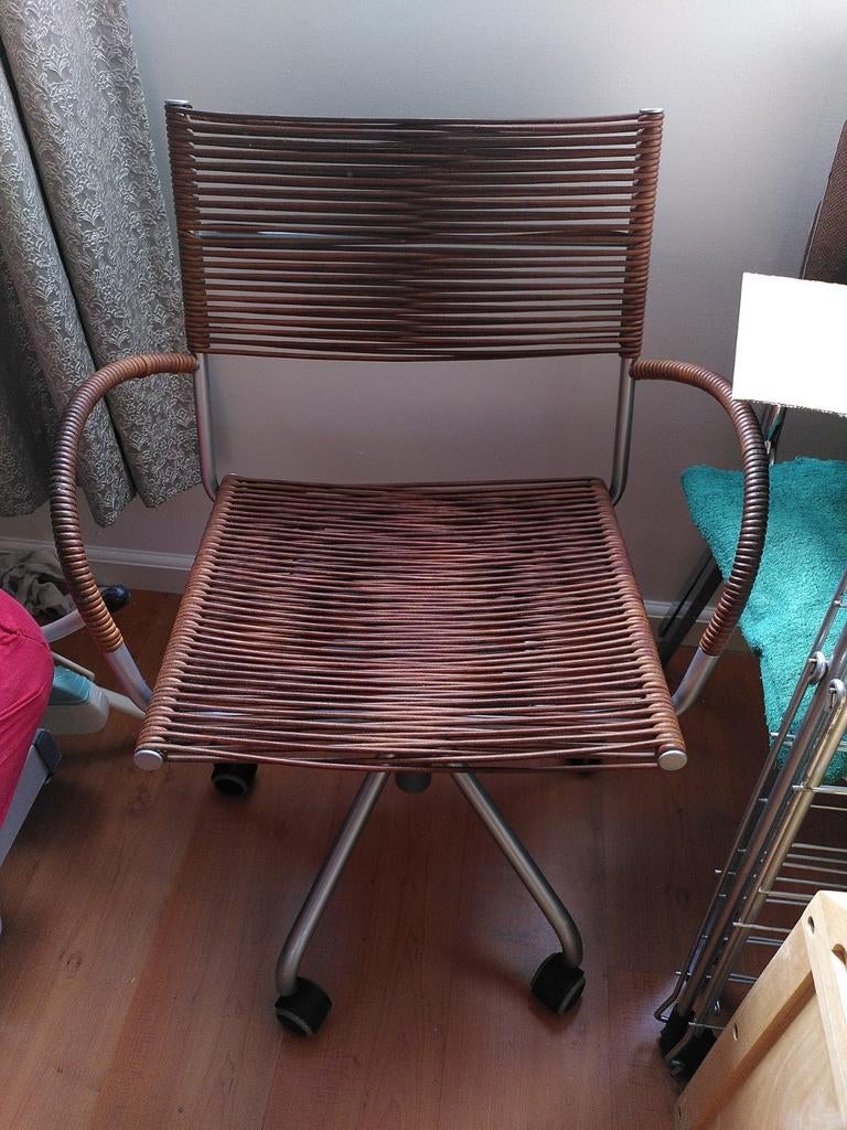 Pierantonio bonacina design bureaustoel, Ophalen, Zo goed als nieuw, Bruin, Bureaustoel