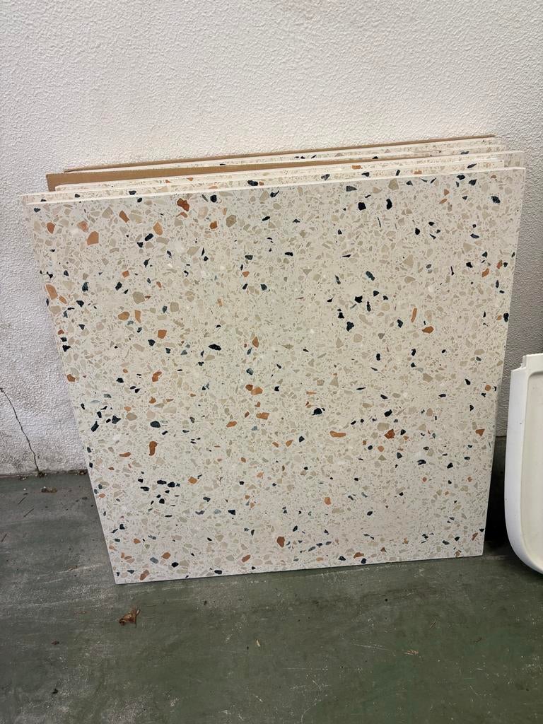 5 Terrazzo tegels 60x60 cm, Doe-het-zelf en Verbouw, Tegels, Ophalen, Nieuw, Minder dan 5 m², Vloertegels