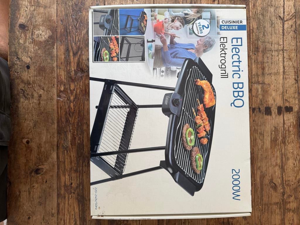 Elektrische BBQ - Cuisinier Deluxe 2000W - Nieuw in doos, Ophalen of Verzenden, Nieuw