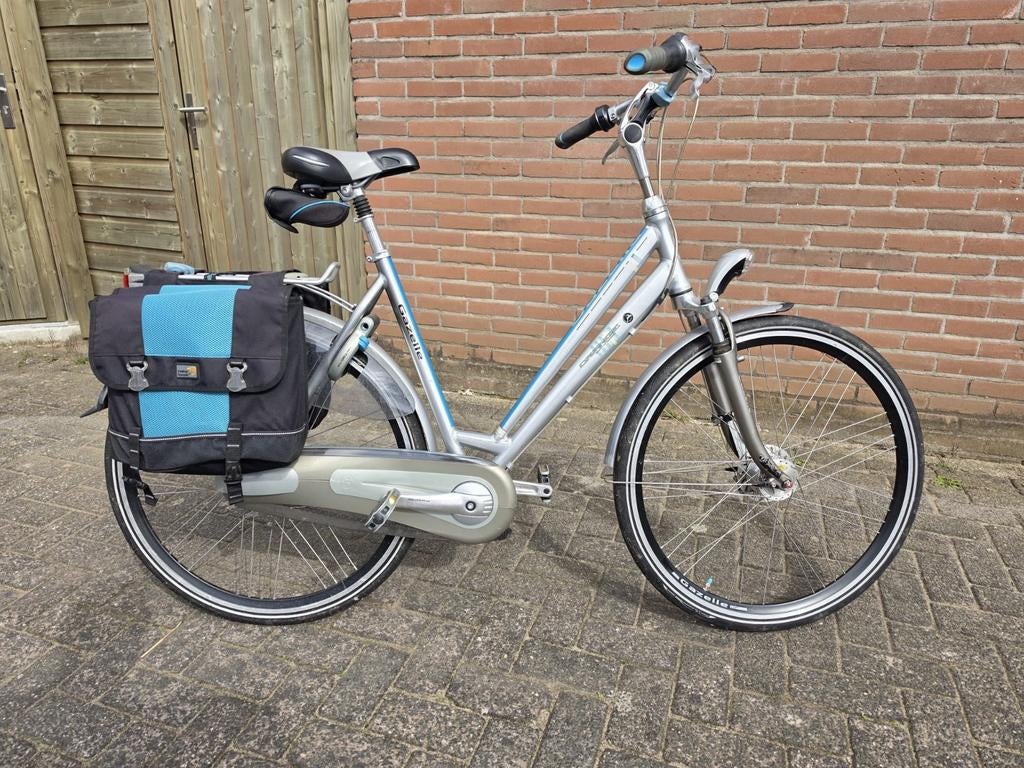 Gazelle Orange damesfiets, met fietstassen, Ophalen, 53 tot 56 cm, Versnellingen, Zo goed als nieuw