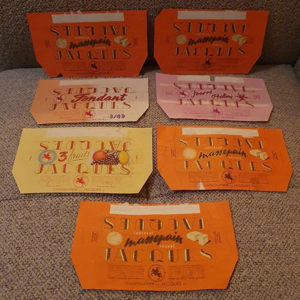 7 x Vintage Chocolaterie Jacques Verpakkingen, Ophalen of Verzenden, Gebruiksvoorwerp