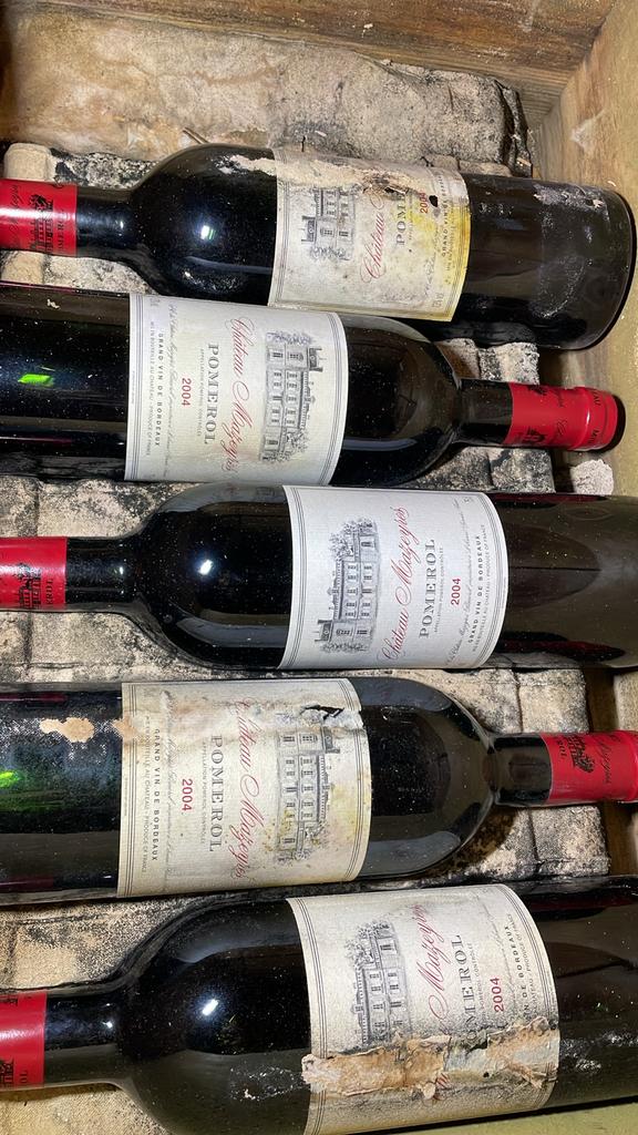 Château Mazeyres Pomerol 2004 slechte etiketten, Gebruikt, Frankrijk, Ophalen of Verzenden, Rode wijn