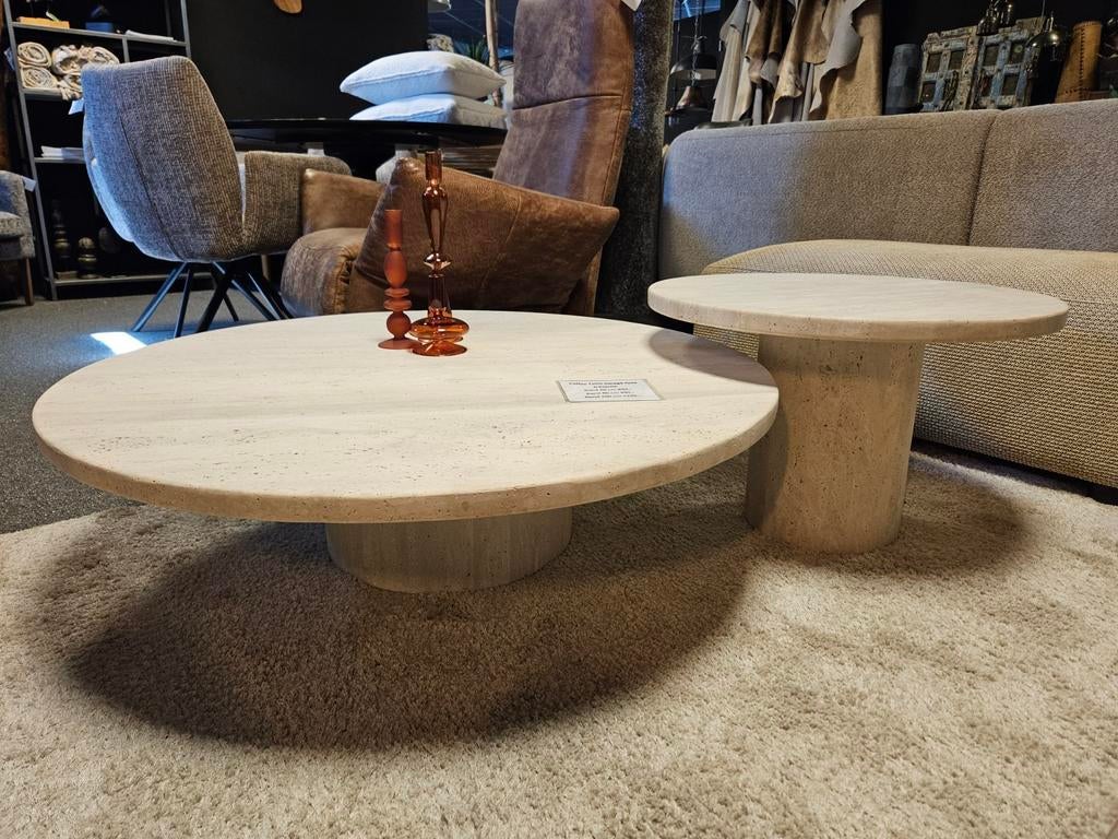Salontafel travertin rond Haans, 50 tot 100 cm, Rond, Nieuw, Minder dan 50 cm