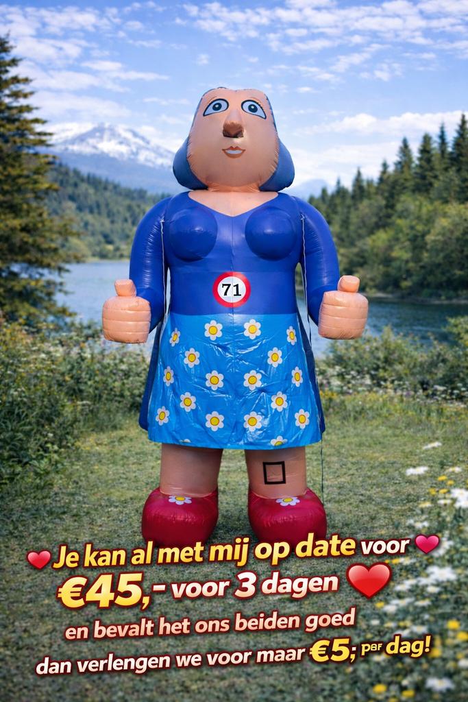 Opblaasbare Sarah pop te huur, Ophalen of Verzenden, Gebruikt, Feestartikel, Abraham of Sarah