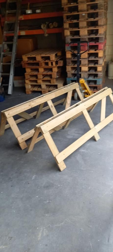 2 inklapbare schragen - 169x64x54 cm, Ophalen, Gebruikt, Overige typen, Onbekend