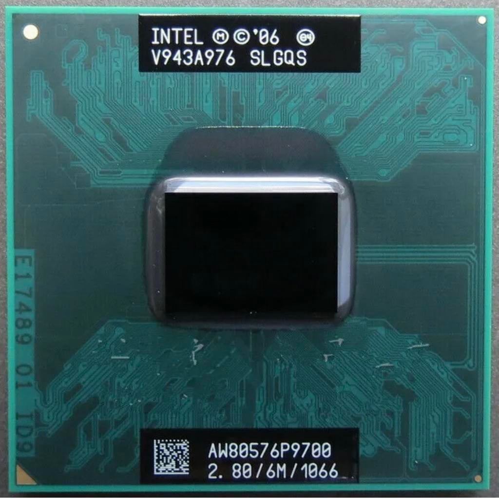 Intel Core 2 Duo P9700 2.8GHz mobile cpu socket PGA 478, Ophalen of Verzenden, Gebruikt, 2-core, 2 tot 3 Ghz