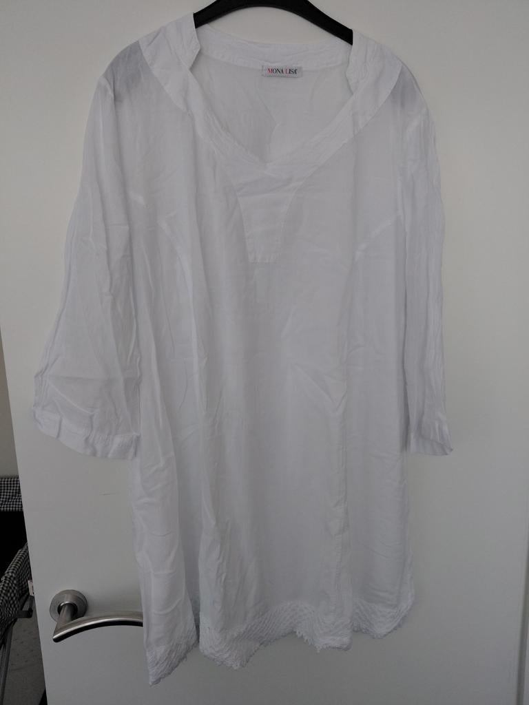 Te Koop: MONA LISA Tuniek,  mt 46. Wit. (J-121)., Kleding | Dames, Blouses en Tunieken, Zo goed als nieuw, Maat 46/48 (XL) of groter