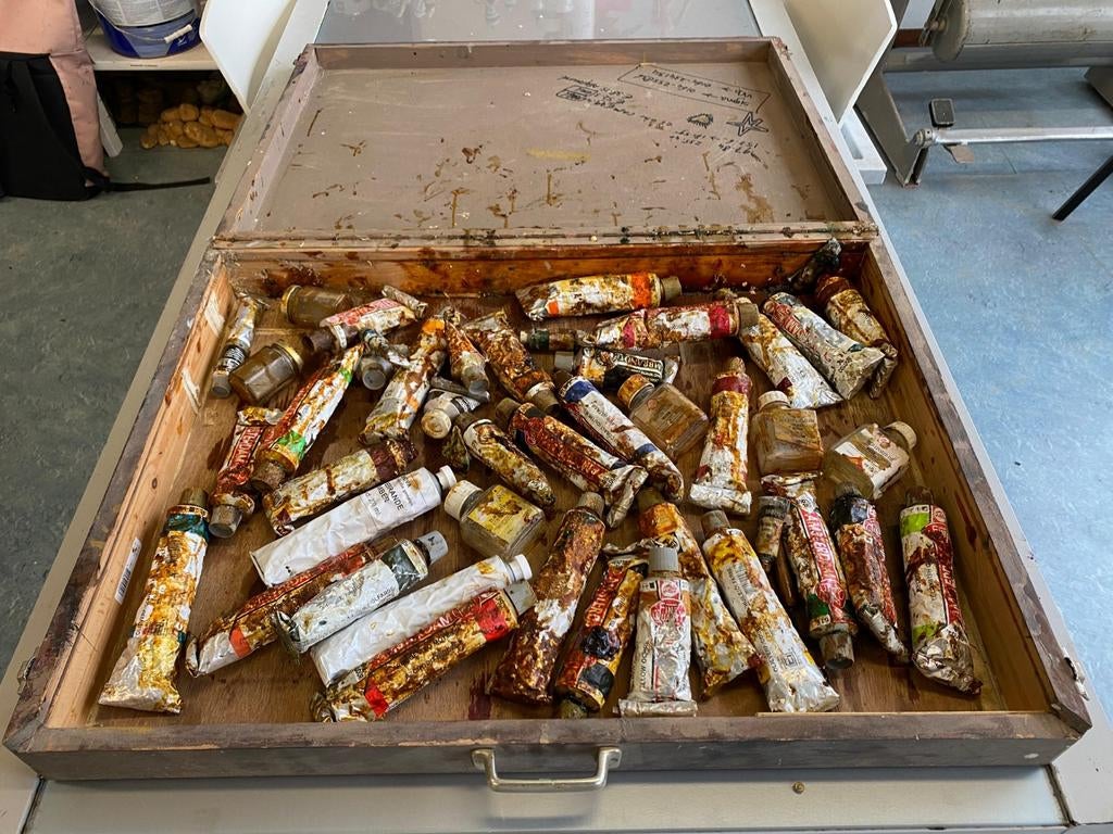 Verschillende kleuren olieverf, Ophalen, Gebruikt, Olieverf