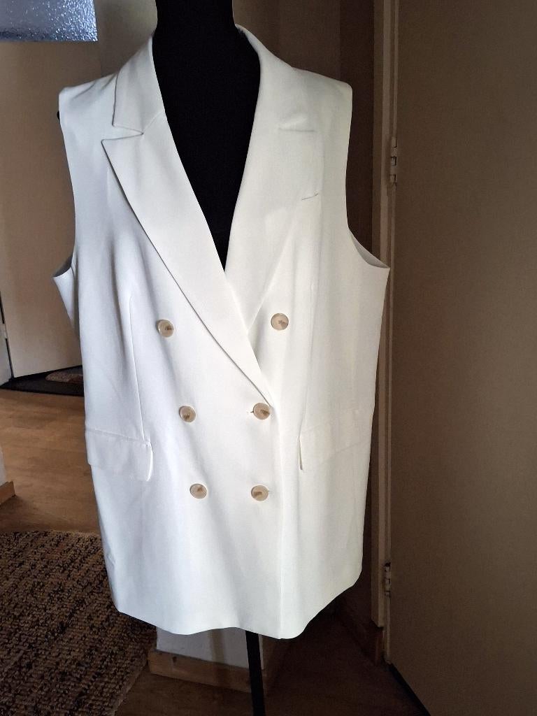 Mooi lang gilet maat XL + kaartje, Kleding | Dames, Bodywarmers, H&M, Wit, Maat 46/48 (XL) of groter, Nieuw