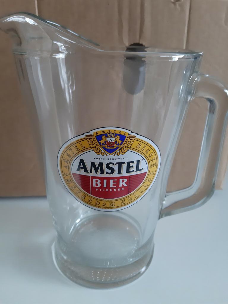 Amstel Bier pitcher, Ophalen of Verzenden, Zo goed als nieuw, Glas of Glazen, Amstel