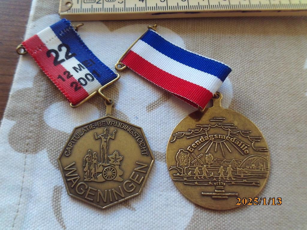 Wandel tocht medaille Wageningen Capitulatie Bevrijdingstoch, Postzegels en Munten, Penningen en Medailles, Ophalen of Verzenden