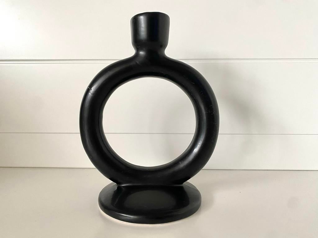 huizedop Zwarte Kandelaar Ring Design, Zwart, Ophalen of Verzenden, Zo goed als nieuw, Metaal