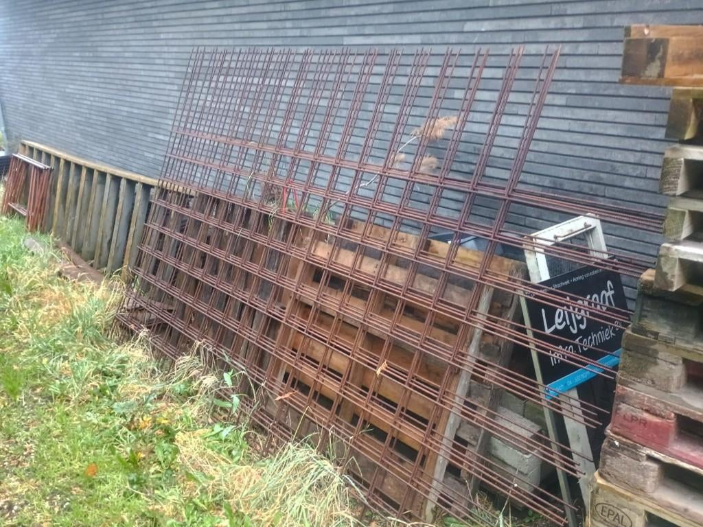 3x bouwstaalmatten 8mm net stek, Doe-het-zelf en Verbouw, Metalen, Nieuw, IJzer, Ophalen
