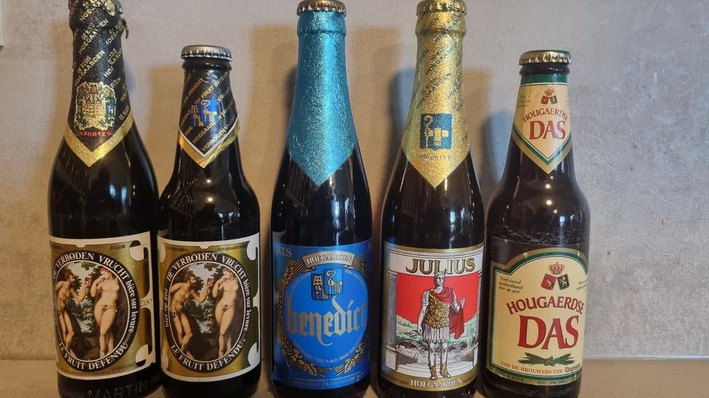 Oude Hoegaarden: Verboden Vrucht, Julius, Benedict, Das, Ophalen of Verzenden, Zo goed als nieuw, Glas of Glazen, Overige merken