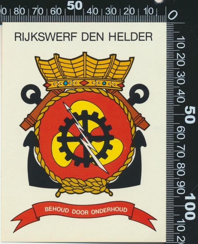 Sticker: Rijkswerf Den Helder - Behoud door onderhoud, Ophalen of Verzenden, Zo goed als nieuw, Bedrijf of Vereniging
