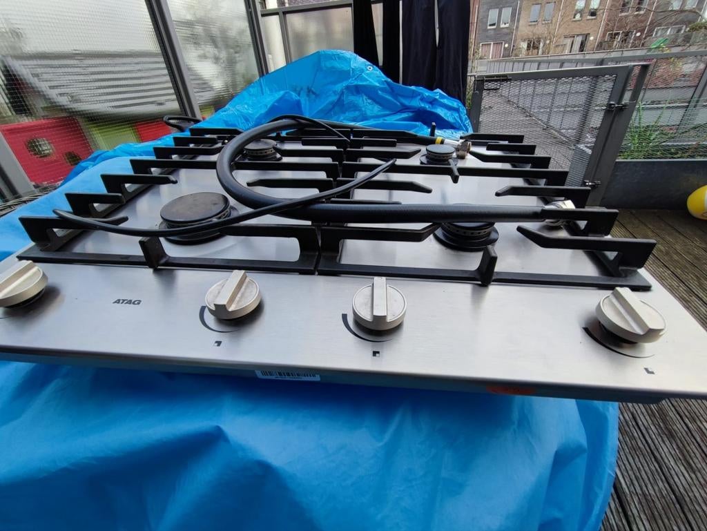 ATAG Inbouw Oven + 4-pits Gaskookplaat RVS, Gebruikt, Inbouw, Gas, 4 kookzones
