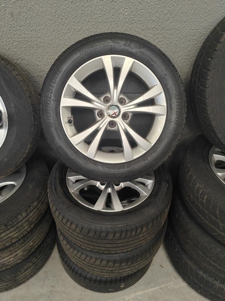 Alfa Romeo Velgen met zomerbanden 16", Ophalen, Gebruikt, 16 inch, Banden en Velgen