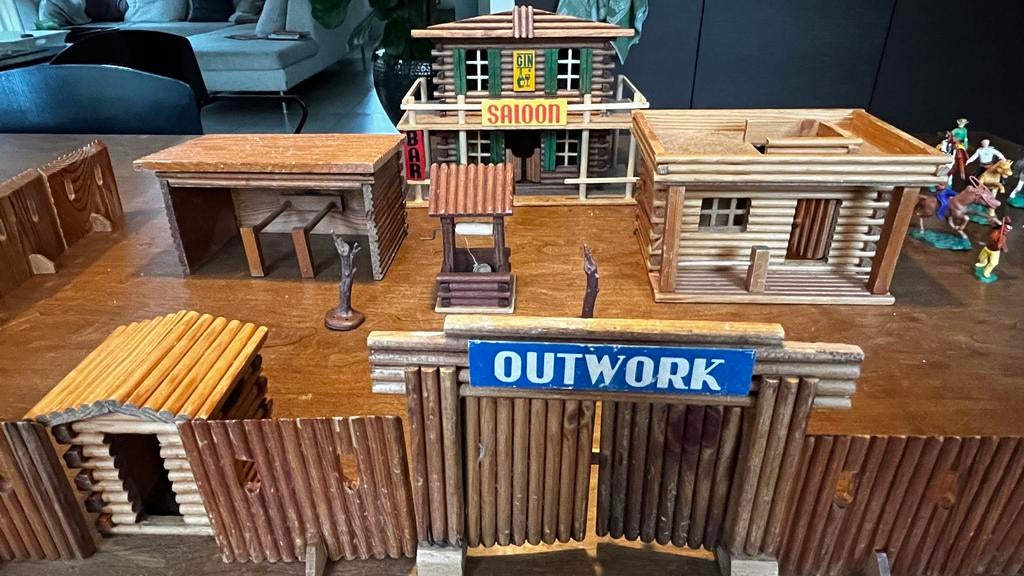 Houten Cowboy Fort Speelgoed, Ophalen, Gebruikt