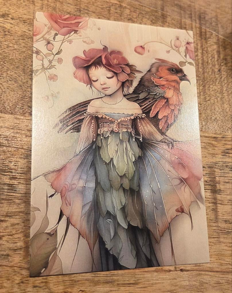 Elfje met vogel, Verzenden, 1980 tot heden, Ongelopen, Overige thema's