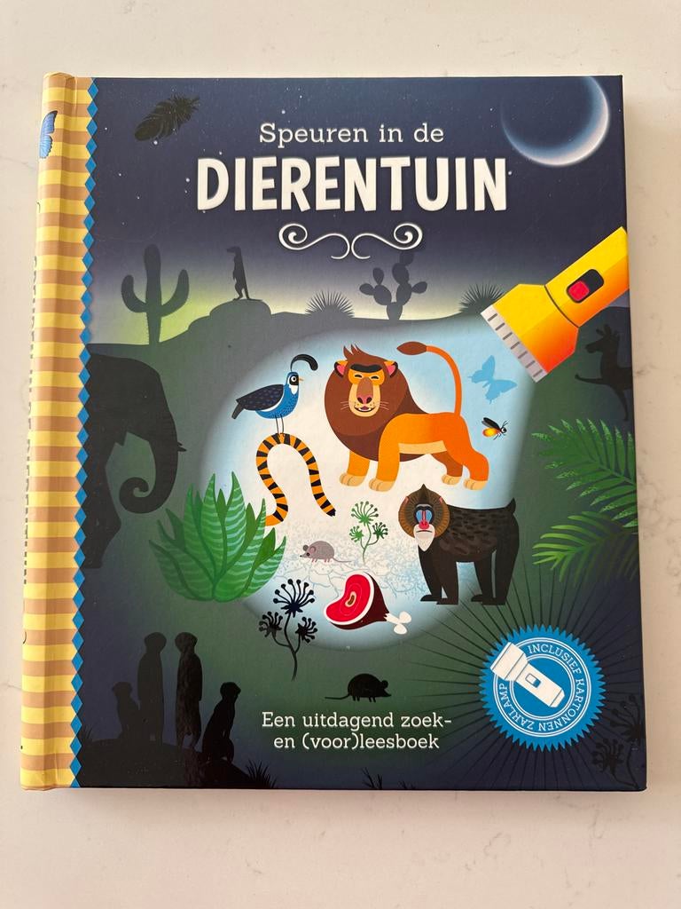Speuren in de dierentuin met zaklamp, Ophalen of Verzenden, Gelezen, Uitklap-, Voel- of Ontdekboek, 2 tot 3 jaar