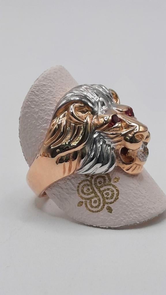 gouden leeuwen ring 14kt, Heer, Www.bredajuwelier.nl, Nieuw, Ophalen of Verzenden