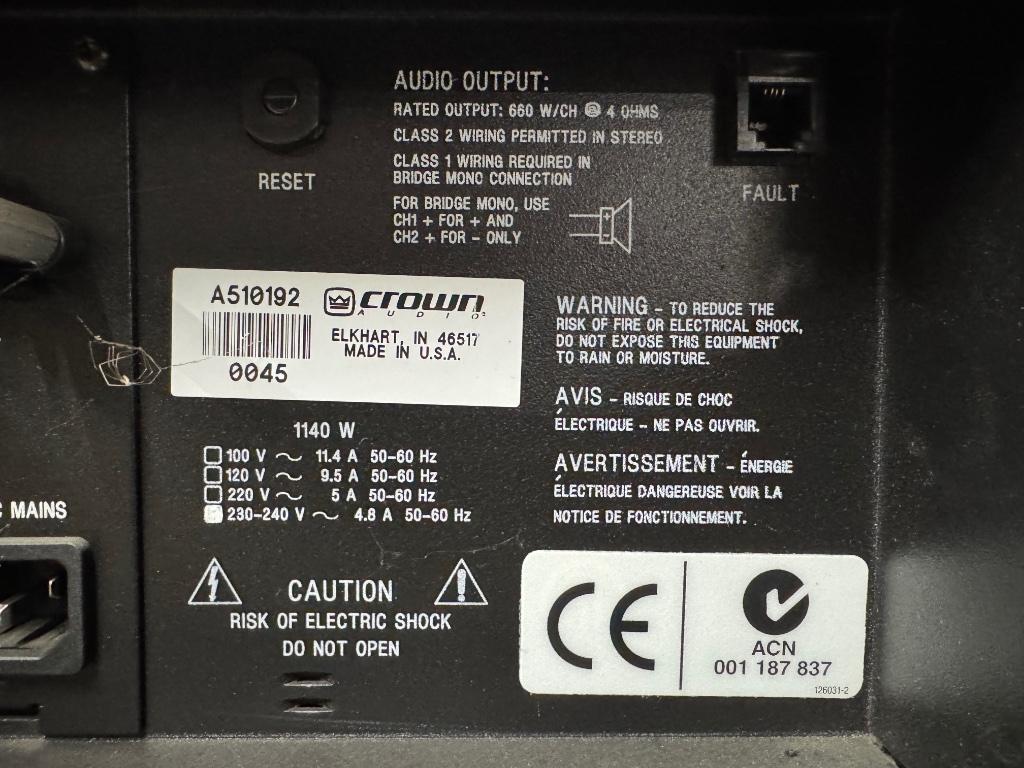 Versterker CROWN CL2, Ophalen, Zo goed als nieuw, 1000 watt of meer, P.A.