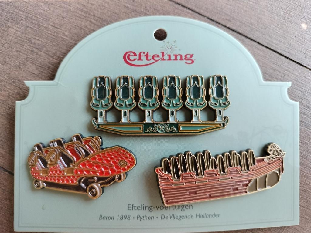 Efteling pin: serie Efteling voertuigen (achtbanen), Verzamelen, Efteling, Nieuw, Button of Speldje, Verzenden