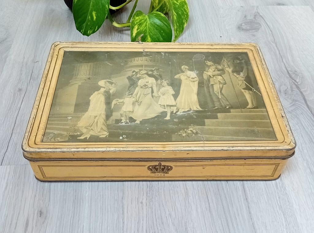 koningshuis belgie blik, Verzamelen, Blikken, Gebruikt, Overige, Ophalen of Verzenden