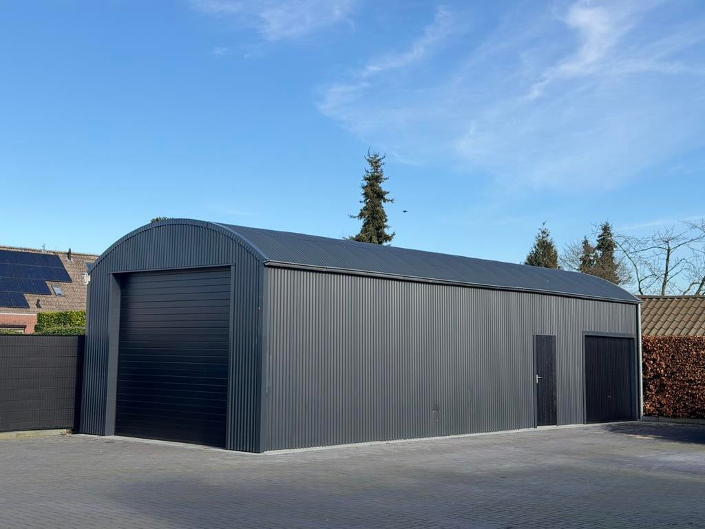 Variantloods 12x5 meter RAL 7016 + 220v overheaddeur bj 2025, Ophalen of Verzenden, Gebruikt