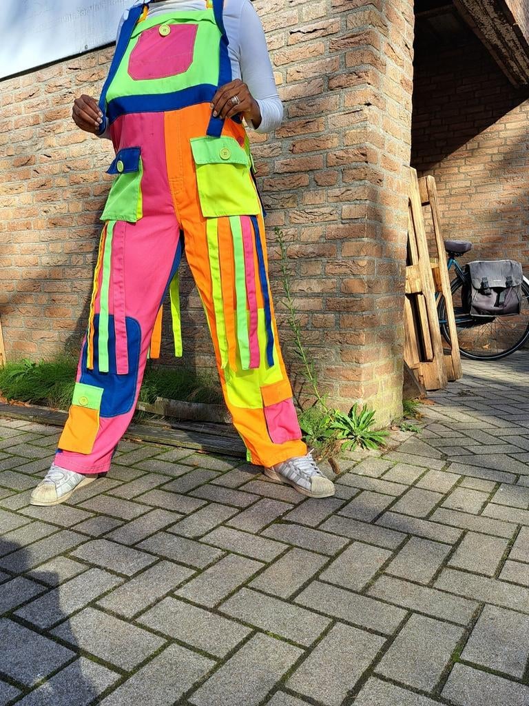 Clownspak overall maat L, Kleding | Dames, Carnavalskleding en Feestkleding, Ophalen of Verzenden, Zo goed als nieuw, Carnaval