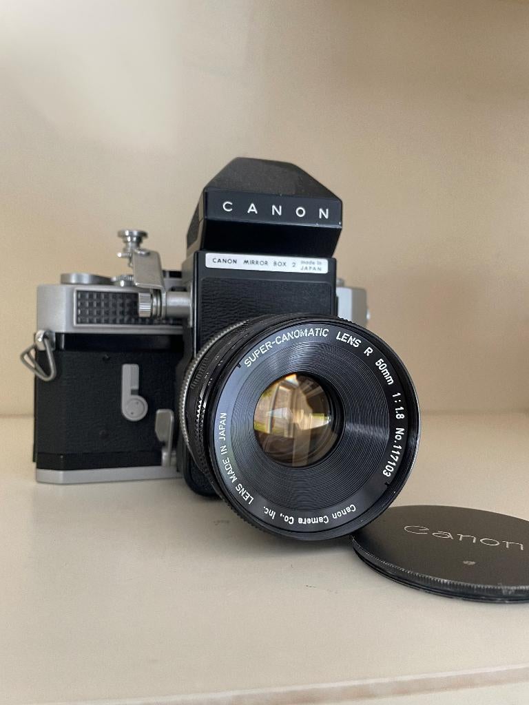 Canon Model 7, mirror box, lens, Audio, Tv en Foto, Fotocamera's Analoog, Ophalen, Gebruikt, Spiegelreflex, Canon
