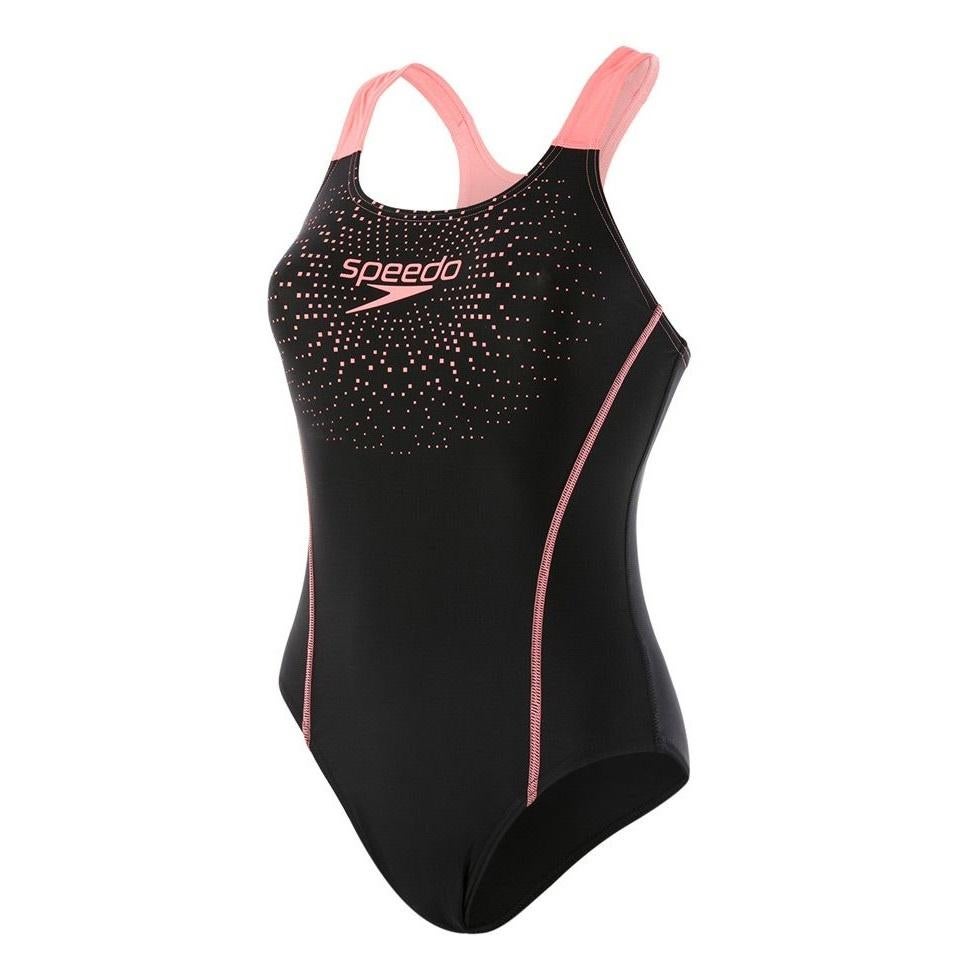 Nieuw Speedo W Sports Logo E10 Medalist badpak Black Pink, Zwart, Info@allsport-group.com, All Sport NV, Nieuw