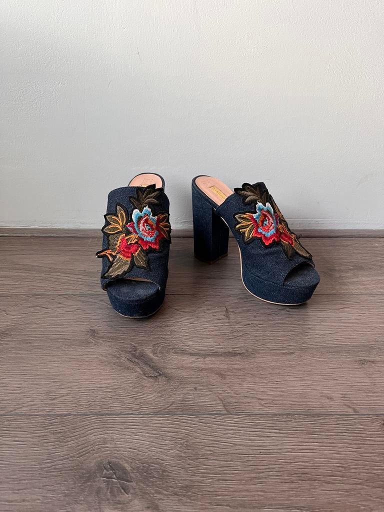 Hakken / Blokhak - Jeans | Primark (37)(Hakhoogte 12 CM), Pumps, Blauw, Ophalen of Verzenden, Gedragen
